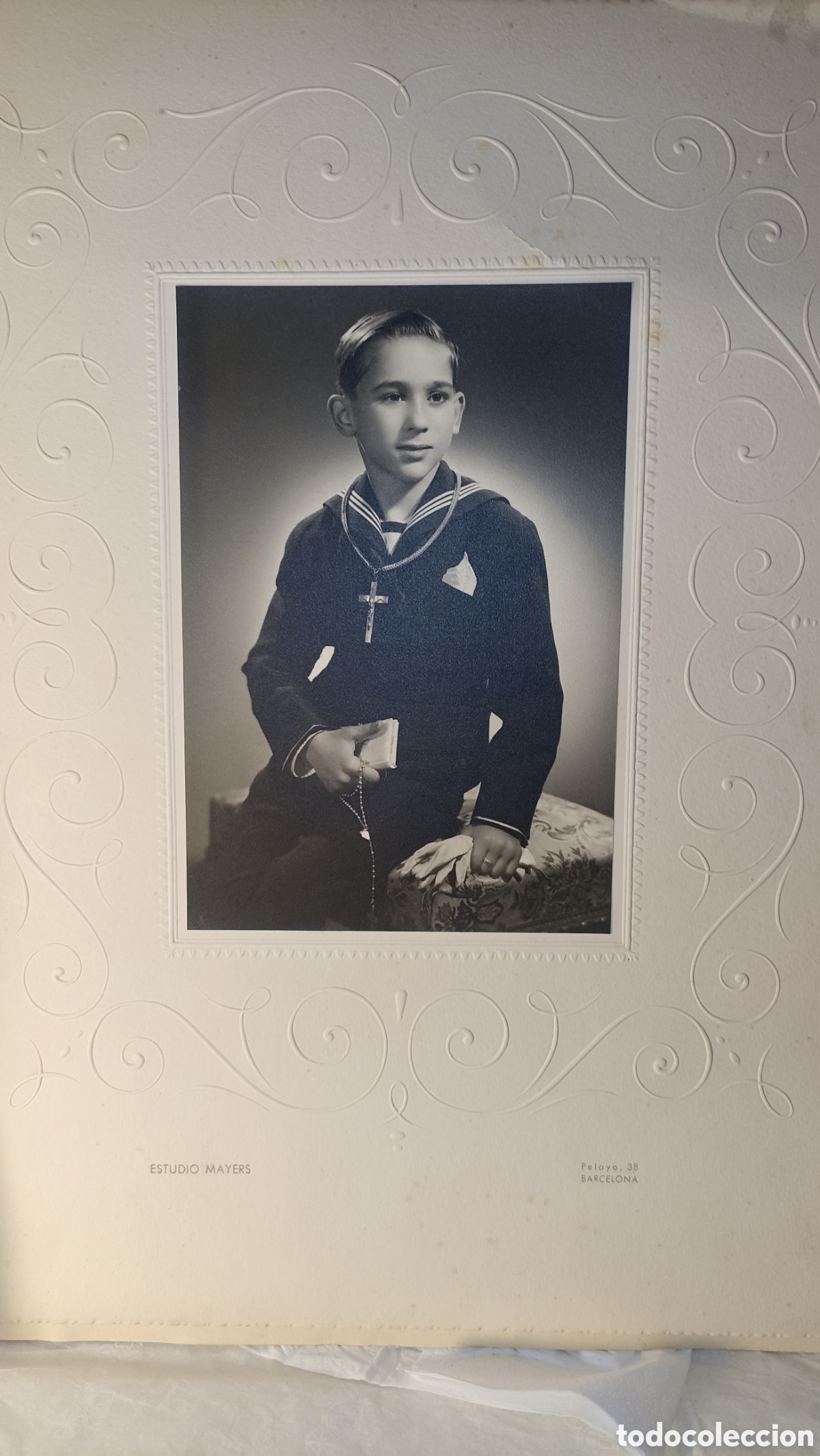 Alte Fotografie: Antigua Fotograf&iacute;a de Primera Comuni&oacute;n - Estudio Mayers (Barcelona) - Traje de Marinero