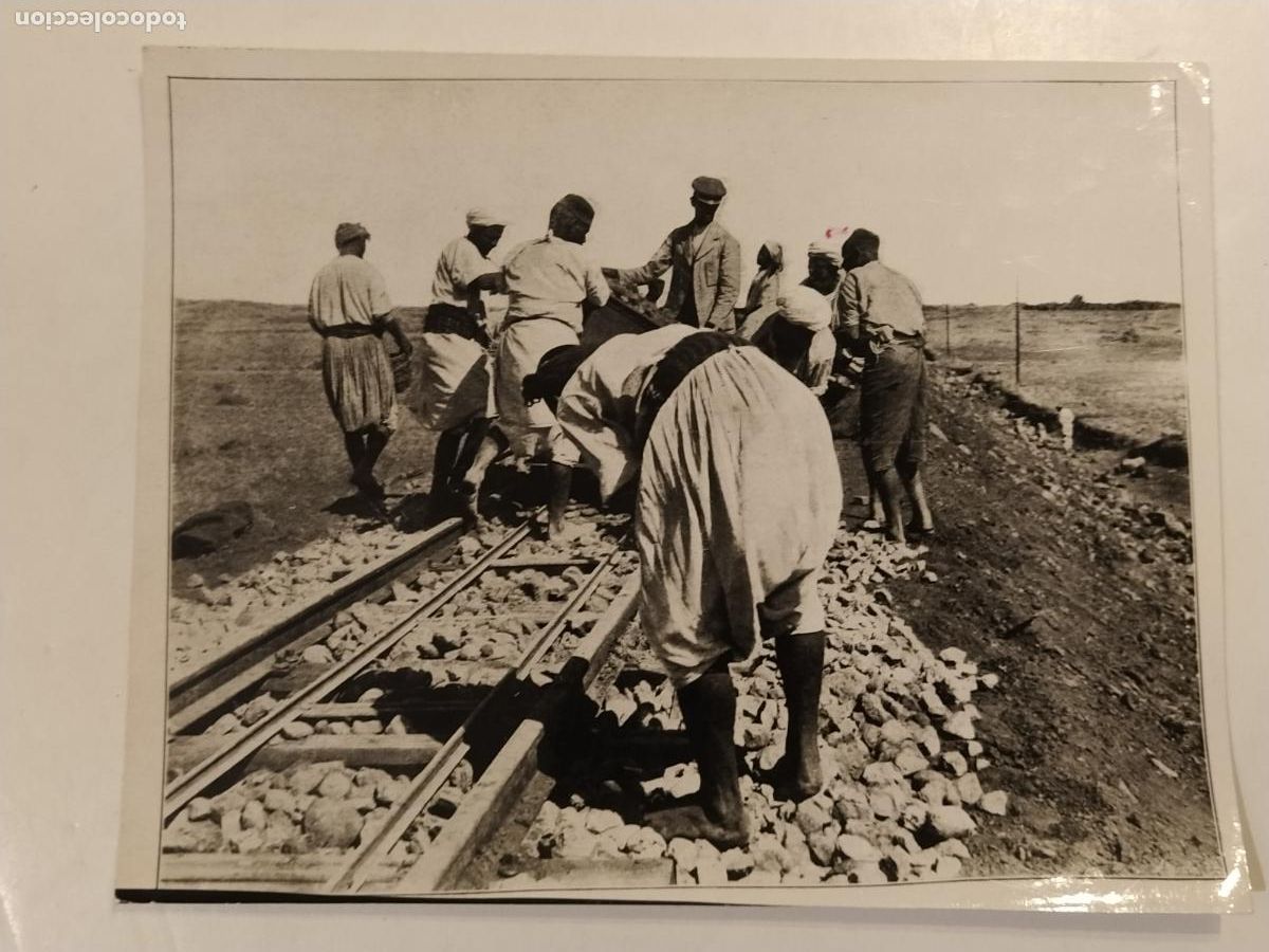 Alte Fotografie: MARRUECOS - OBRAS FERROCARRIL - ARCHIVO GUADARRAMA - FOTOGRAFIA ANTIGUA DE PRENSA O EDITORIAL - 110