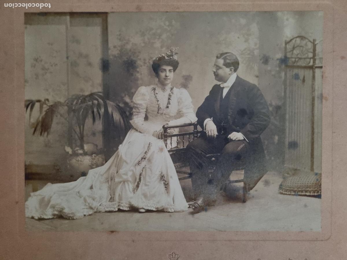 Fotograf&iacute;a antigua: FOTO ANTIGUA GRAN TAMA&Ntilde;O ANTONIO GARCIA VALENCIA UNA PAREJA ORIGINAL KF1