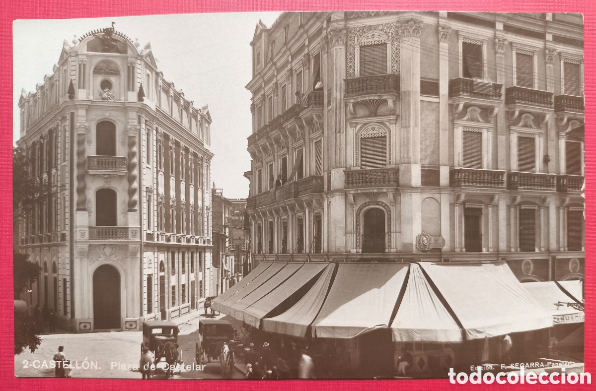 Fotograf&iacute;a antigua: CASTELL&Oacute; PLA&Ccedil;A CASTELAR POSTAL FOTOGR&Aacute;FICA ED. F. SEGARRA Papeler&iacute;a CASTELL&Oacute;N C. 1915