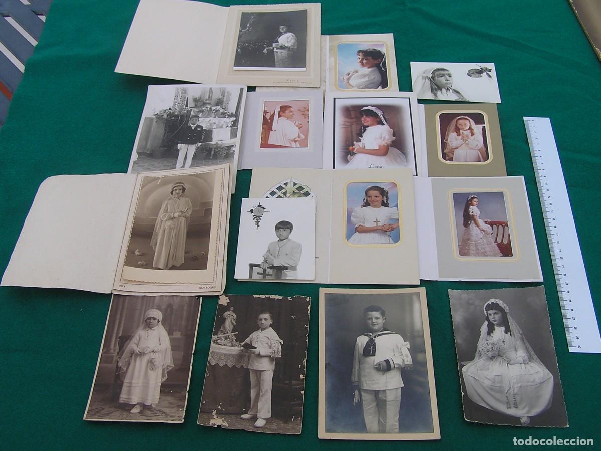 Fotograf&iacute;a antigua: Lote de 15 fotos variadas de Primera Comuni&oacute;n. Diversas &eacute;pocas y formatos. En color y B/N.