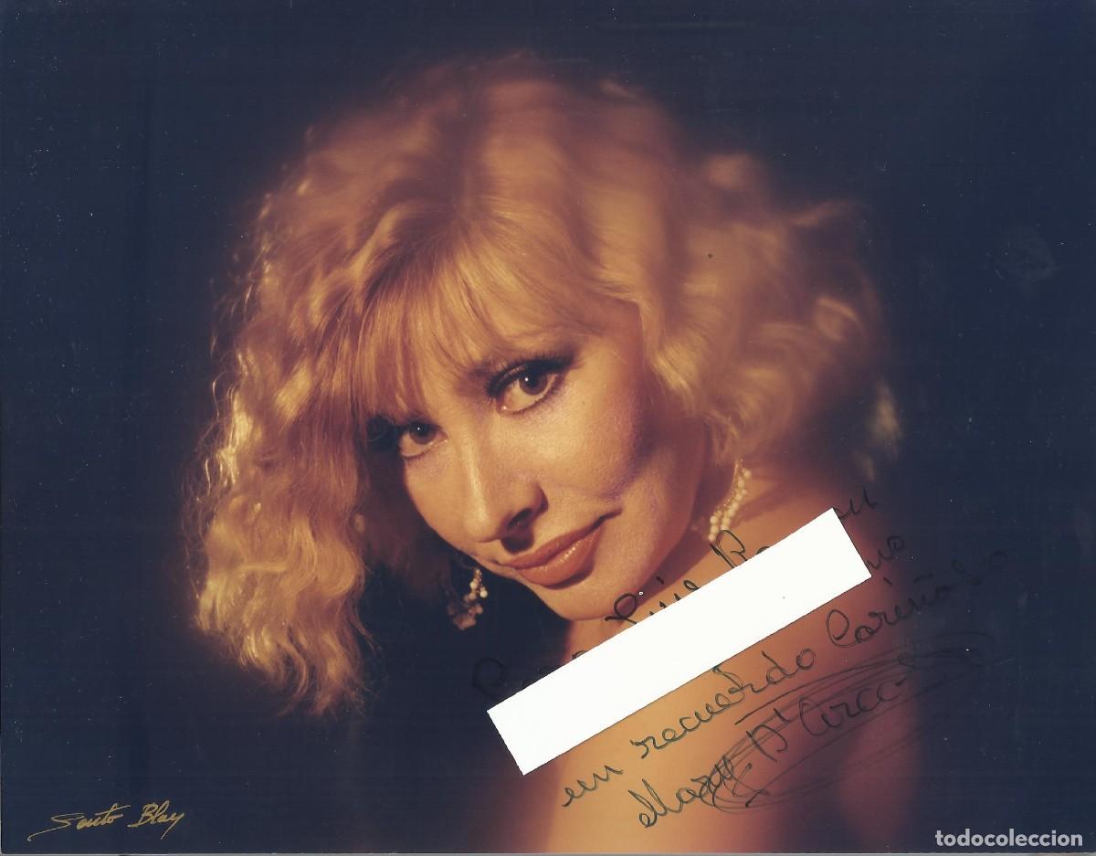 Fotograf&iacute;a antigua: Mary d'Arcos. Fotograf&iacute;a firmada y dedicada. Vedette y artista espa&ntilde;ola. 1995. Papel Kodak.