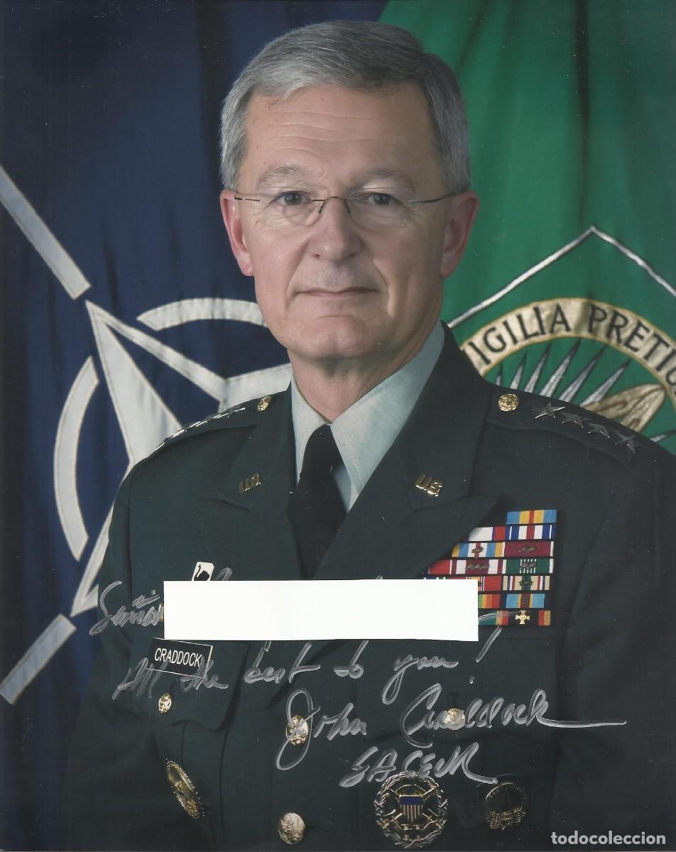 Fotograf&iacute;a antigua: Bantz J. Craddock. Fotograf&iacute;a firmada y dedicada. 2007. Papel Kodak. General ej&eacute;rcito USA.