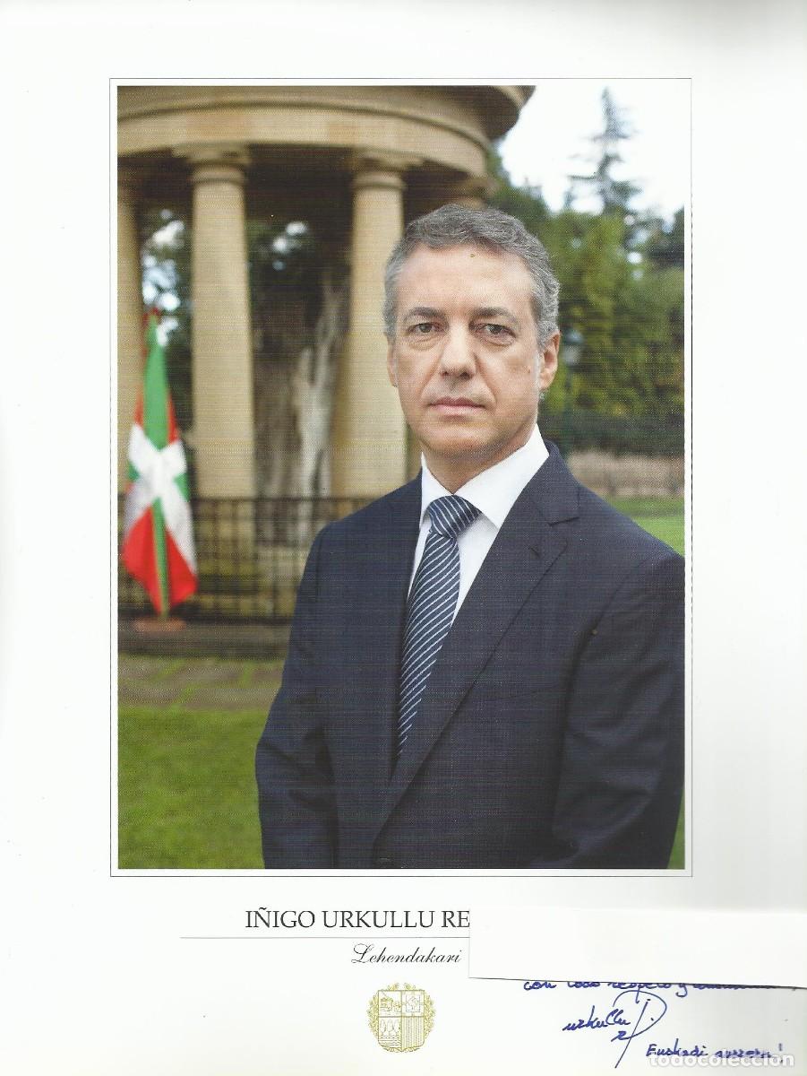 Fotograf&iacute;a antigua: I&ntilde;igo Urkullu Renter&iacute;a. Fotograf&iacute;a firmada y dedicada. Lehendakari Euskadi. 28x22 cm.