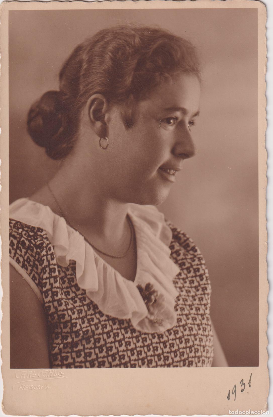 Fotograf&iacute;a antigua: ANTIGUA FOTOGRAFIA DE ESTUDIO, MUJER - ESCRITA 1930