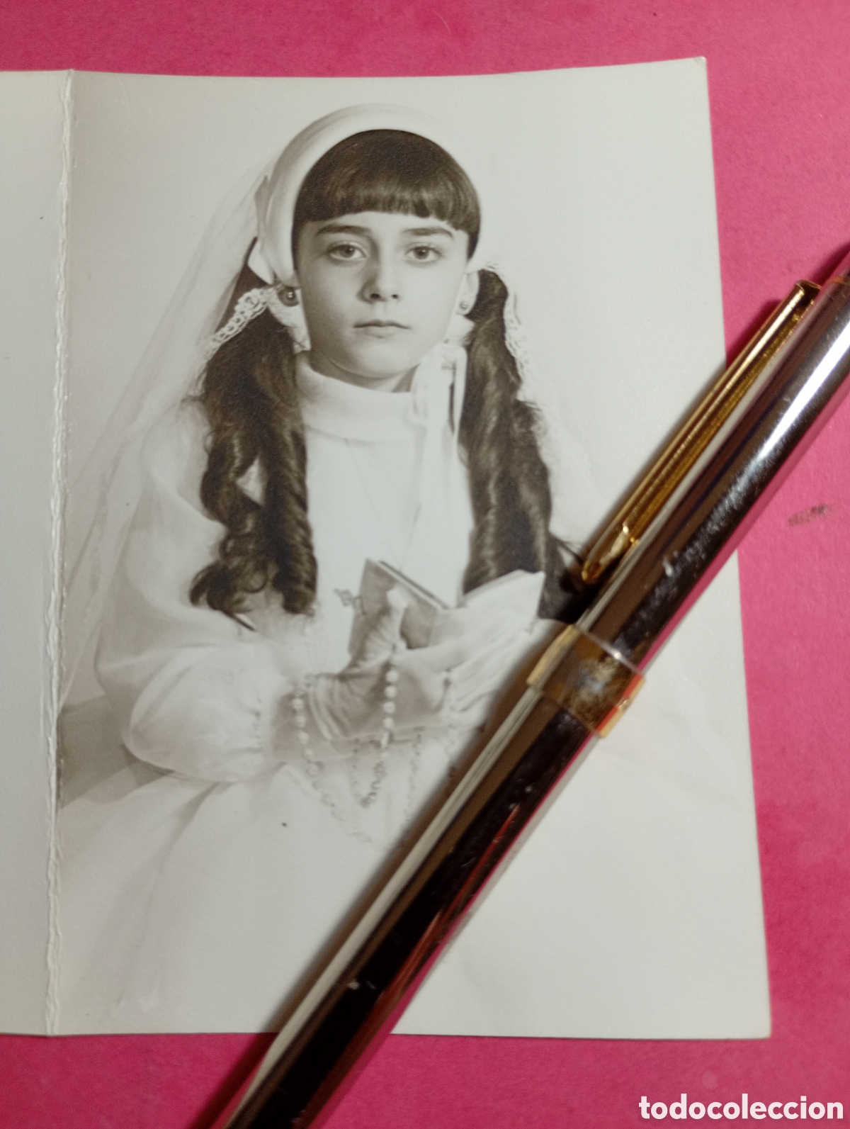 Fotograf&iacute;a antigua: RECORDATORIO 1&ordf; COMUNI&Oacute;N NI&Ntilde;A CON FOTO 1970 PARROQUIA ESP&Iacute;RITU SANTO DE BARCELONA detalle en fotos