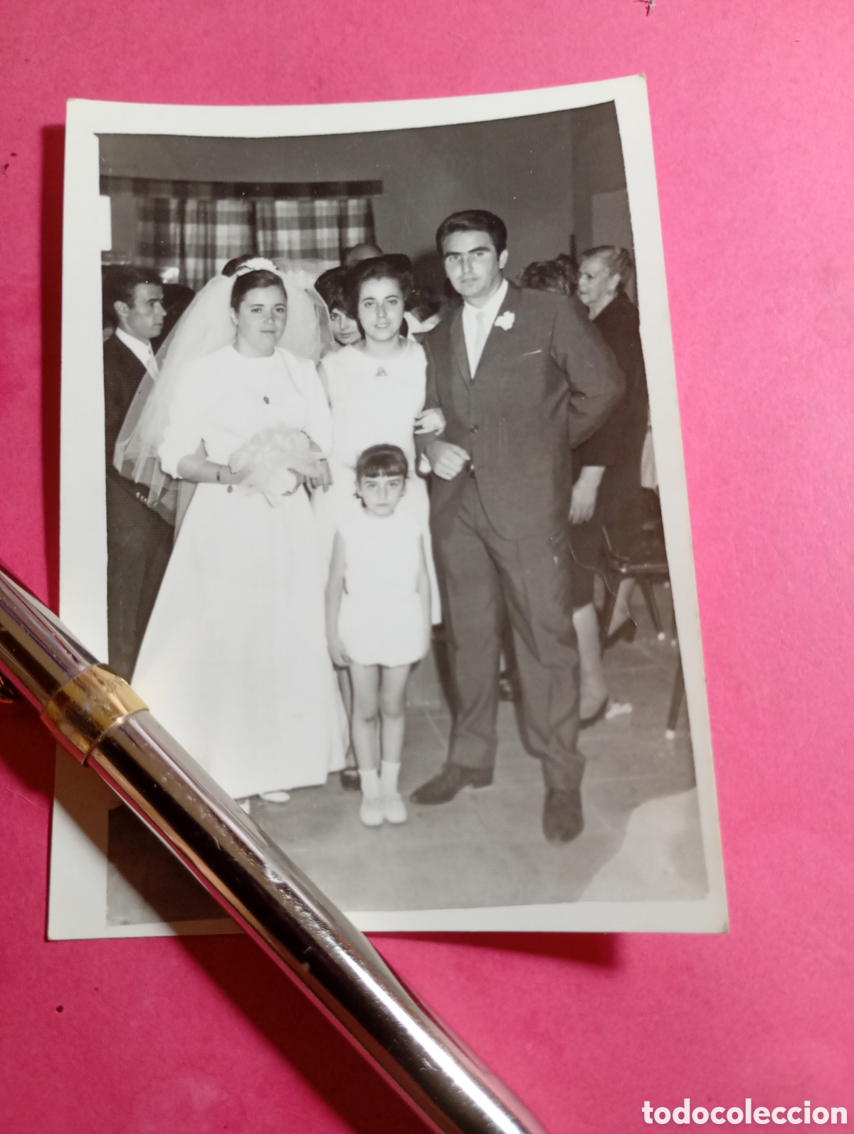 Fotograf&iacute;a antigua: ALMADEN CIUDAD REAL FOTOS CARRETERO ANTIGUA BODA B/N 60&acute;s ca.
