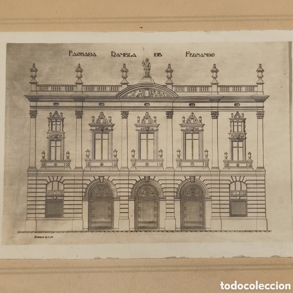 Fotograf&iacute;a antigua: FOTOGRAF&Iacute;A DEL PROYECTO PARA UN EDIFICIO EN LA RAMBLA FERNANDO DE L&Eacute;RIDA - C. 1900 - RAR&Iacute;SIMO / 411