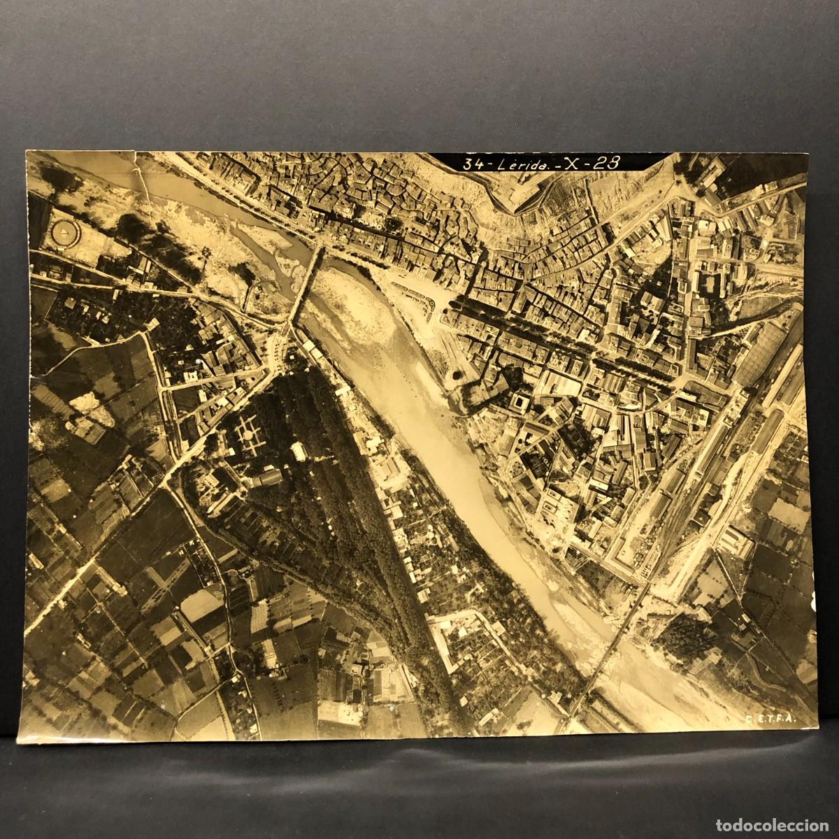 Fotograf&iacute;a antigua: VISTA A&Eacute;REA DE L&Eacute;RIDA - 1928 - RECUERDO DE LA EXPOSICI&Oacute;N AGR&Iacute;COLA - CONFEDERACI&Oacute;N HIDROGR&Aacute;FICA / 413