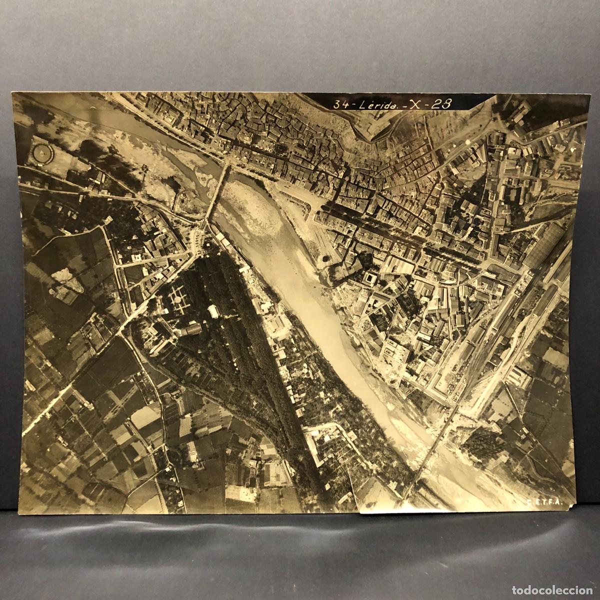 Fotograf&iacute;a antigua: VISTA A&Eacute;REA DE L&Eacute;RIDA - 1928 - RECUERDO DE LA EXPOSICI&Oacute;N AGR&Iacute;COLA - CONFEDERACI&Oacute;N HIDROGR&Aacute;FICA / 418