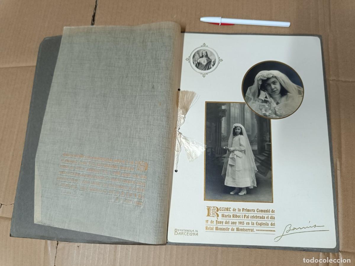 Fotografia antiga: ANTIGUA FOTO DE 1915, PRIMERA COMUNION, NI&Ntilde;A EN MONASTERIO DE MONTSERRAT, EN CATALAN -M2
