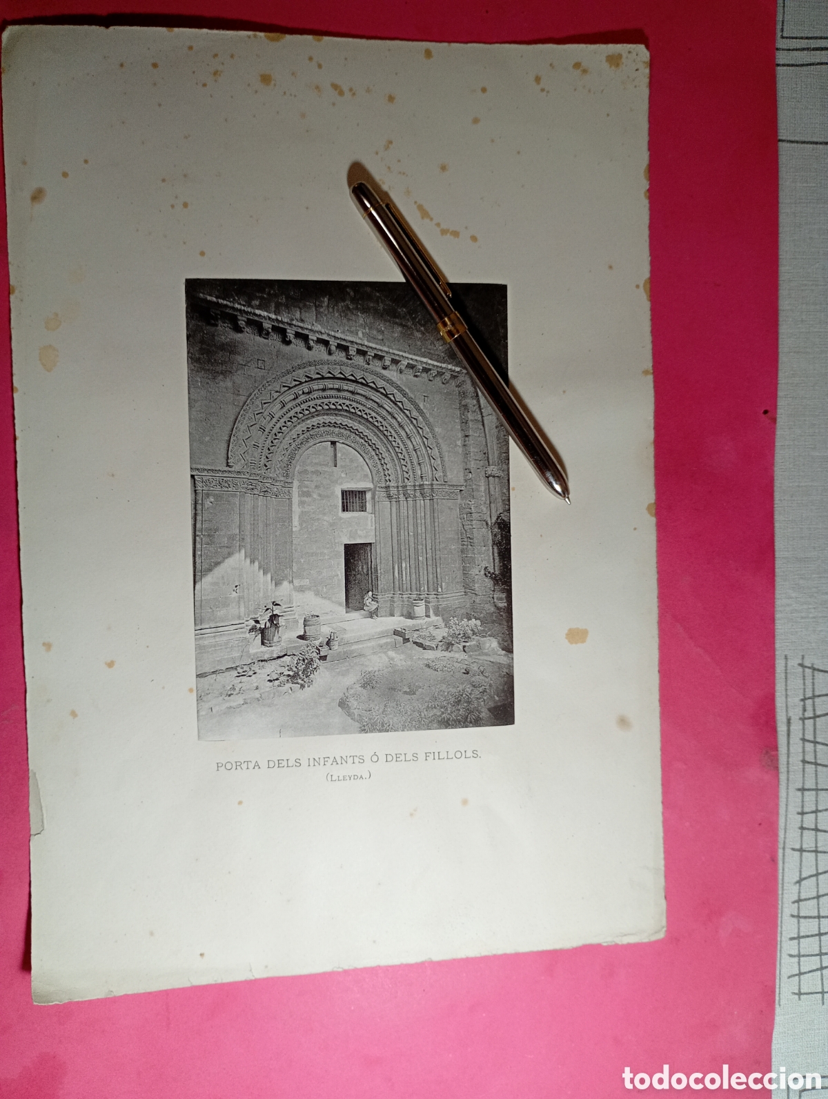 Fotograf&iacute;a antigua: VINTAGE LLEIDA PORTA DELS INFANTS (&Oacute; DELS FILLOLS) FOto litograf&iacute;a b/n sobre papel grueso