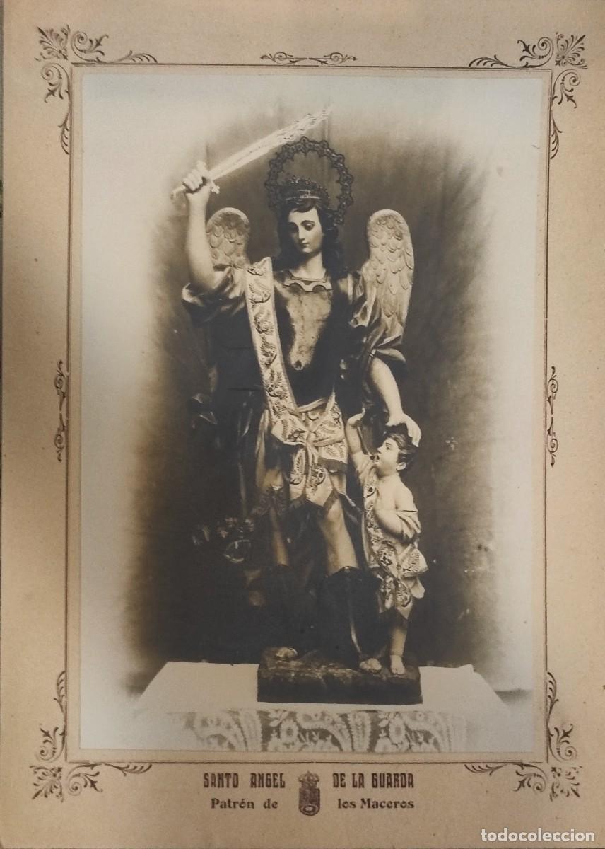 Fotograf&iacute;a antigua: FOTOGRAF&Iacute;A SANTO &Aacute;NGEL DE LA GUARDA. Patr&oacute;n de los Maceros. Tama&ntilde;o foto 17x23. Tama&ntilde;o total 22x27