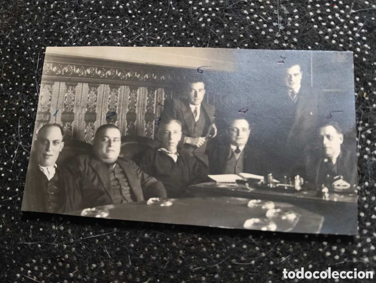 Fotograf&iacute;a antigua: Fotograf&iacute;a de 1930 de los directivos de Fomento Industrial Badalona. Salvador Le&oacute;n, Ram&oacute;n Barriga, T