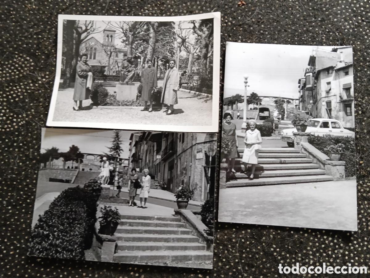 Fotograf&iacute;a antigua: Tres fotograf&iacute;as de Olot, Gerona una de 1958 y Dos de 1969, en abril y agosto. Miden 10,5 x 7,5 cm
