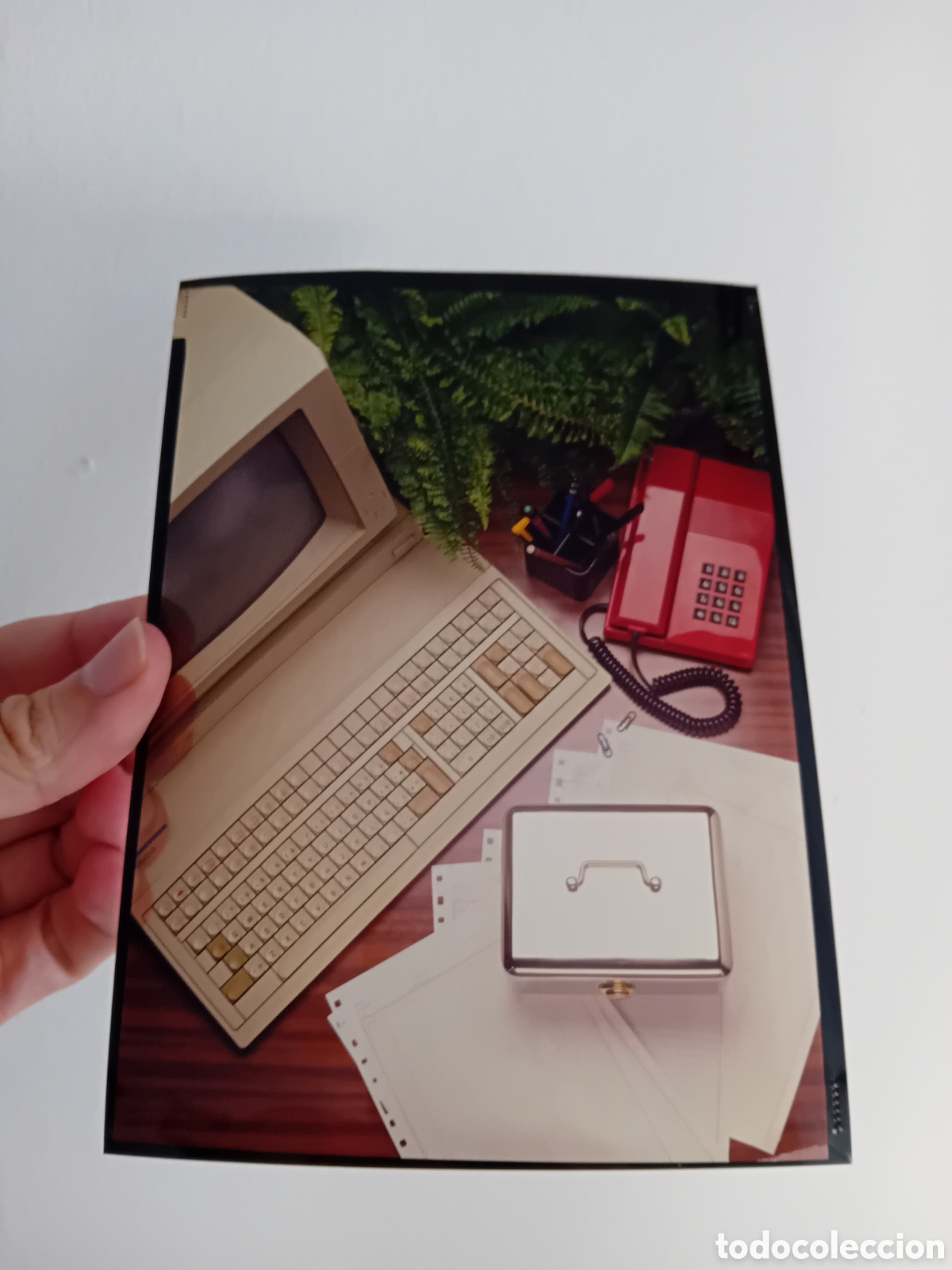 Fotograf&iacute;a antigua: DIAPO GRAN FORMATO TELEFONO ORDENADOR TELEFONICA. FOTO PROFESIONAL. A&Ntilde;OS 90