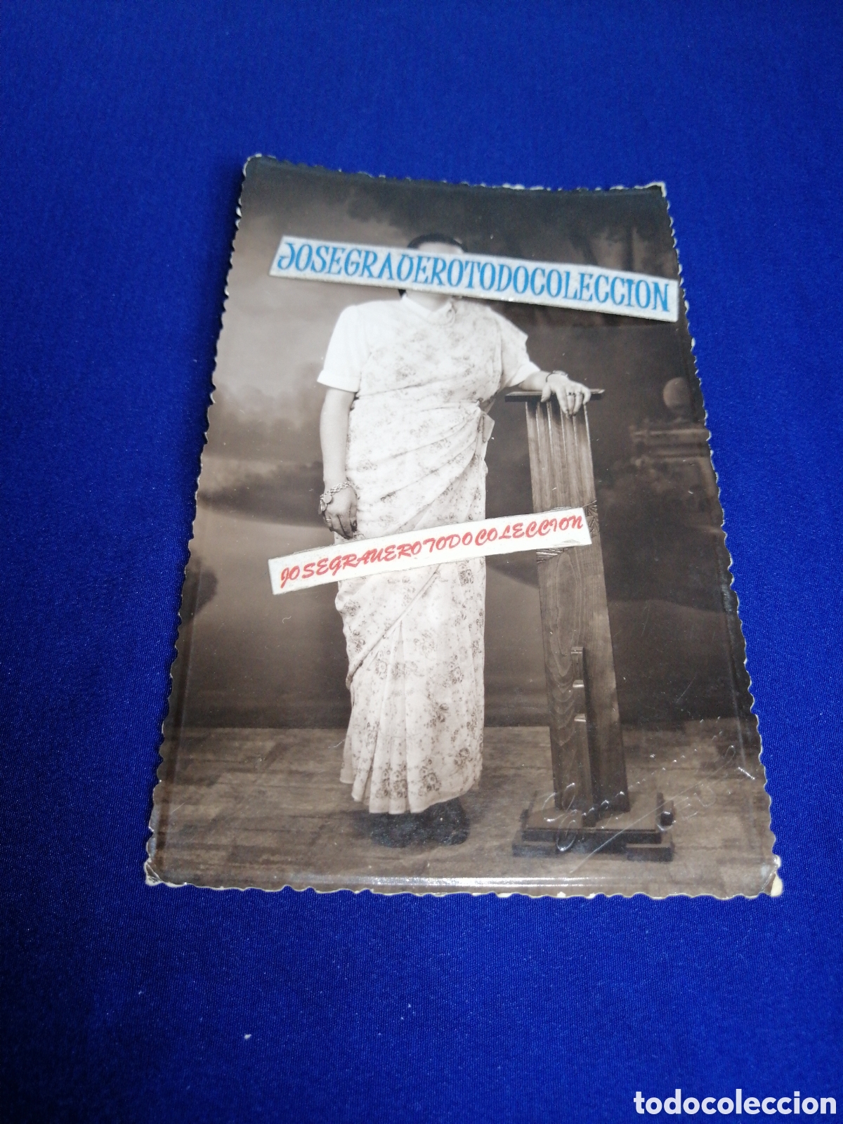 Fotograf&iacute;a antigua: MODELO POSANDO A&Ntilde;O 1949 FOTOGRAF&Iacute;A ANTIGUA SIGLO PASADO SELLO FOTOGR&Aacute;FICO ENCOMIENDA (CEUTA)