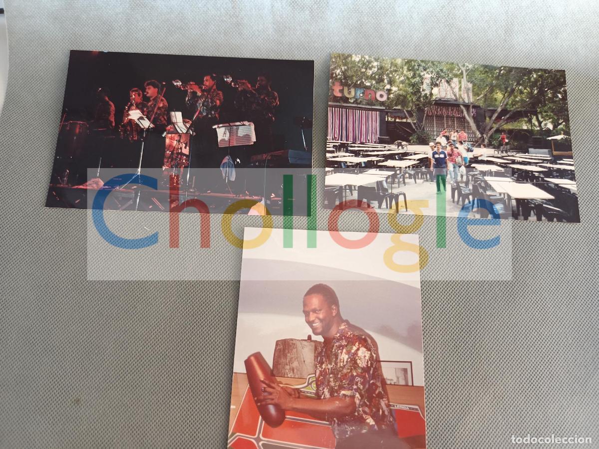 Fotograf&iacute;a antigua: tres fotografias origianles CARIBE NIBOR orquesta de salsa a&ntilde;os 90