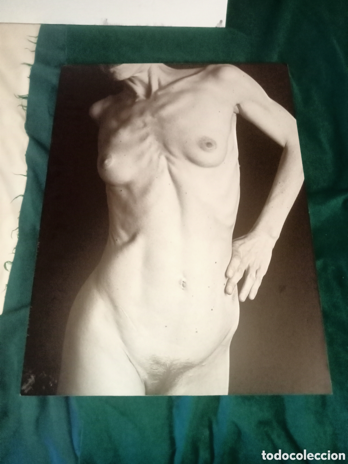 Fotograf&iacute;a antigua: Desnudo femenino sobre DNI Autor desconocido. 45x60 correo certificado incluido para Espa&ntilde;a
