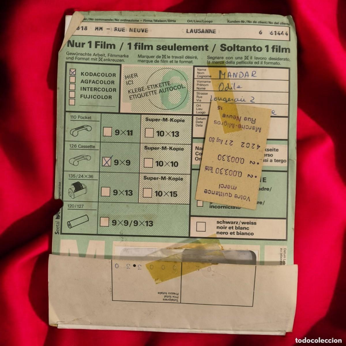 Fotograf&iacute;a antigua: Sobre Original De Laboratorio Fotogr&aacute;fico M-Photo &ndash; Migros Lausanne &ndash; Multiling&uuml;e &ndash; A&ntilde;os 70-80