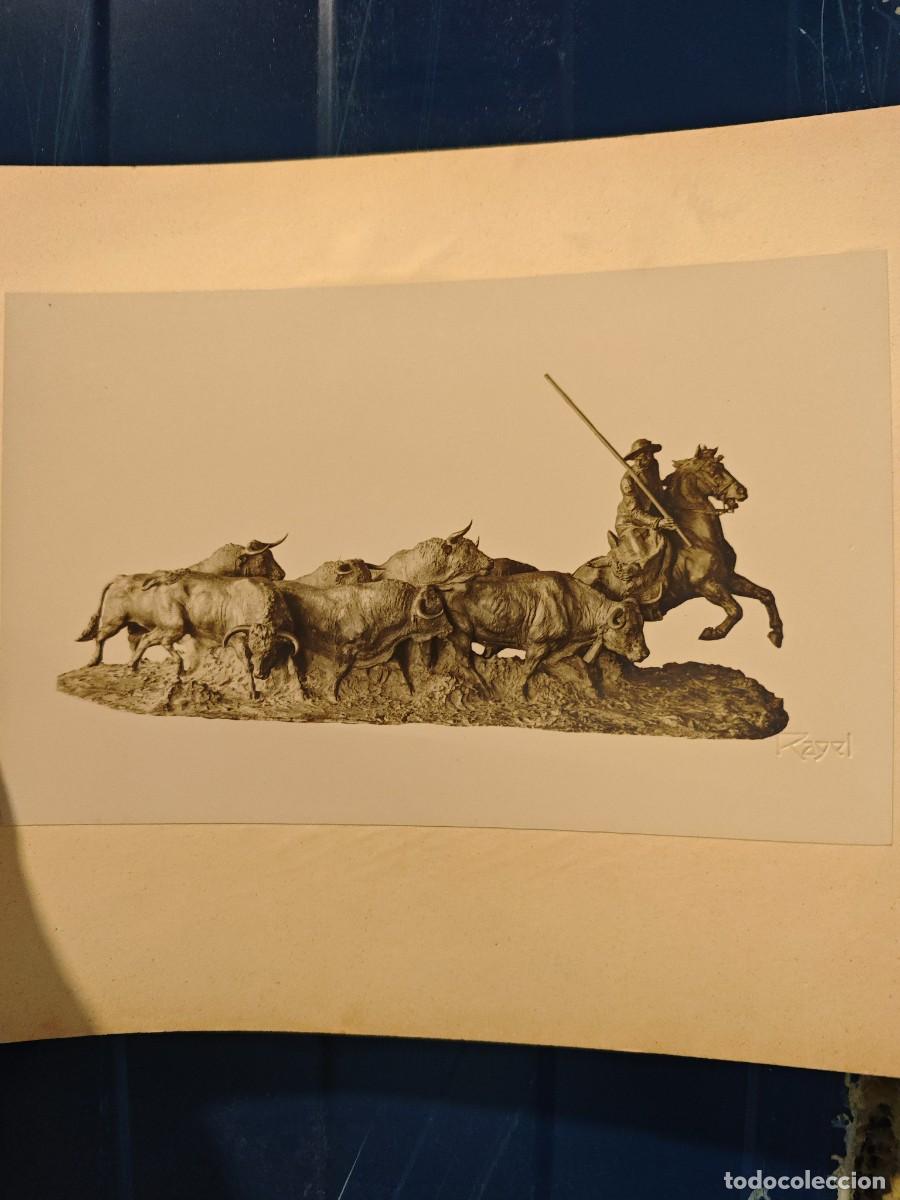 Fotograf&iacute;a antigua: Fotograf&iacute;a Archivo de Prensa Sello RAGEL - Escultura &rdquo;Camino de Encierro&rdquo; de Mariano Benlliure - Cir