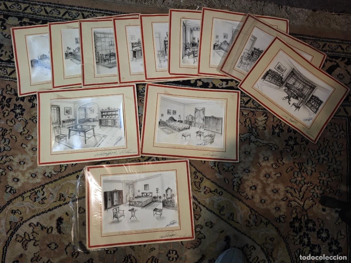 Fotograf&iacute;a antigua: Lote de L&aacute;minas Vintage &rdquo;Proyectos de Gim&eacute;nez&rdquo; - Dise&ntilde;os de Muebles e Interiorismo (Valencia, a&ntilde;os 2