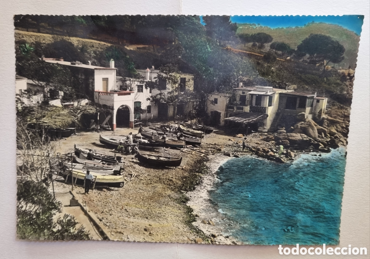 Fotograf&iacute;a antigua: Gran fotografia antigua coloreada. Costa Brava. 24 x 16 cm. A&ntilde;os 50. Borde serrado. Hist&oacute;rica!