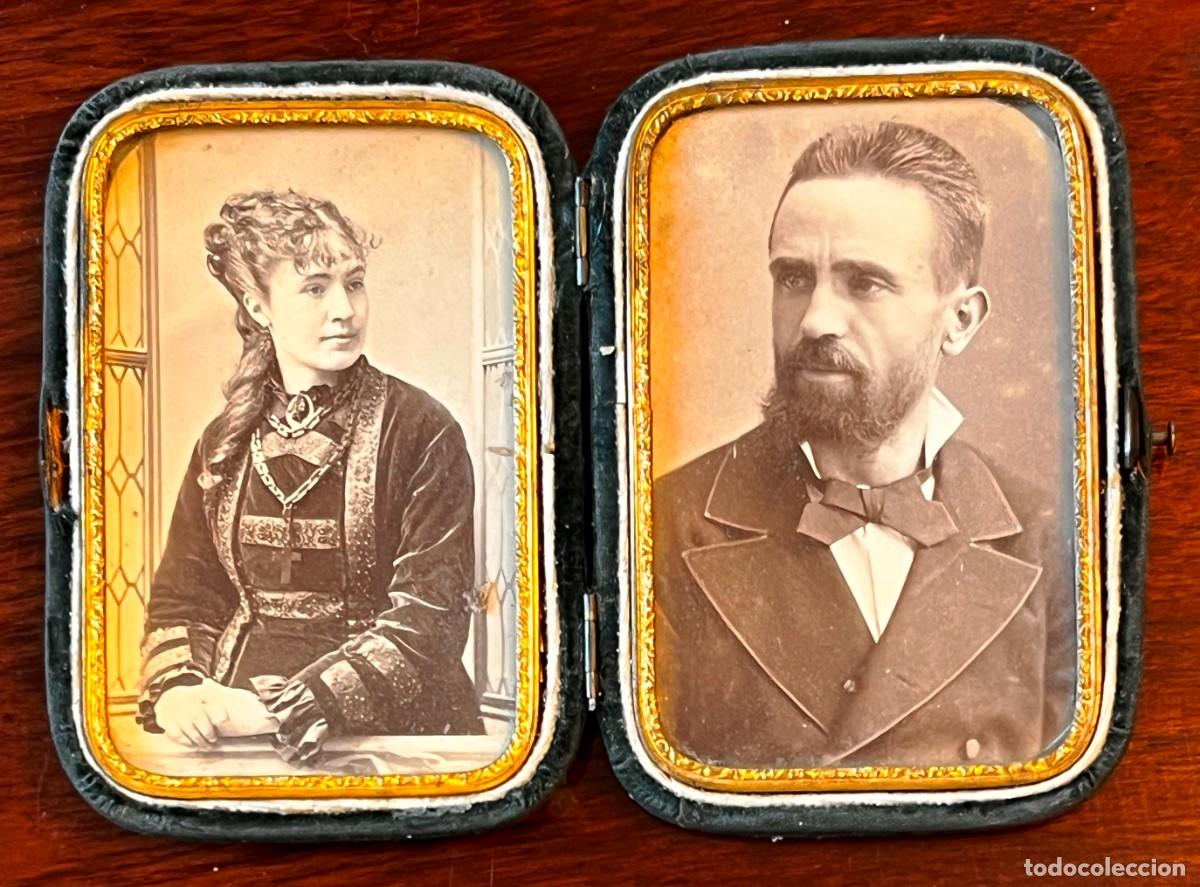 Fotograf&iacute;a antigua: DOS FOTOGRAFIAS ALBUMINAS EN ESTUCHE DE VIAJE, 1900 - 1920, EL ESTUCHE MIDE CERRADO 10 X 7 X 2 CMS.