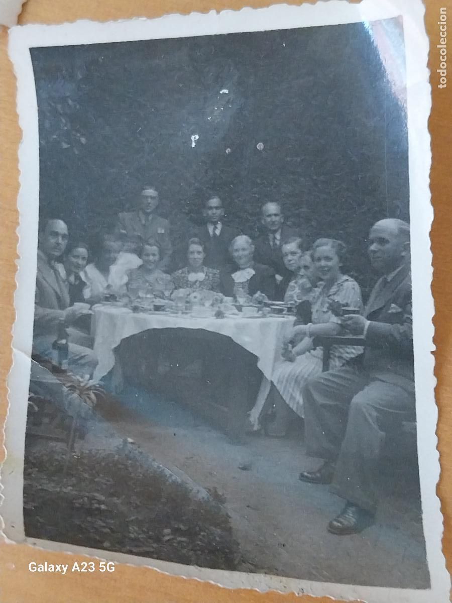 Fotograf&iacute;a antigua: CAFE EN JARDIN FOTO FAMILIAR A&Ntilde;OS 40 50 6X8.5CMS