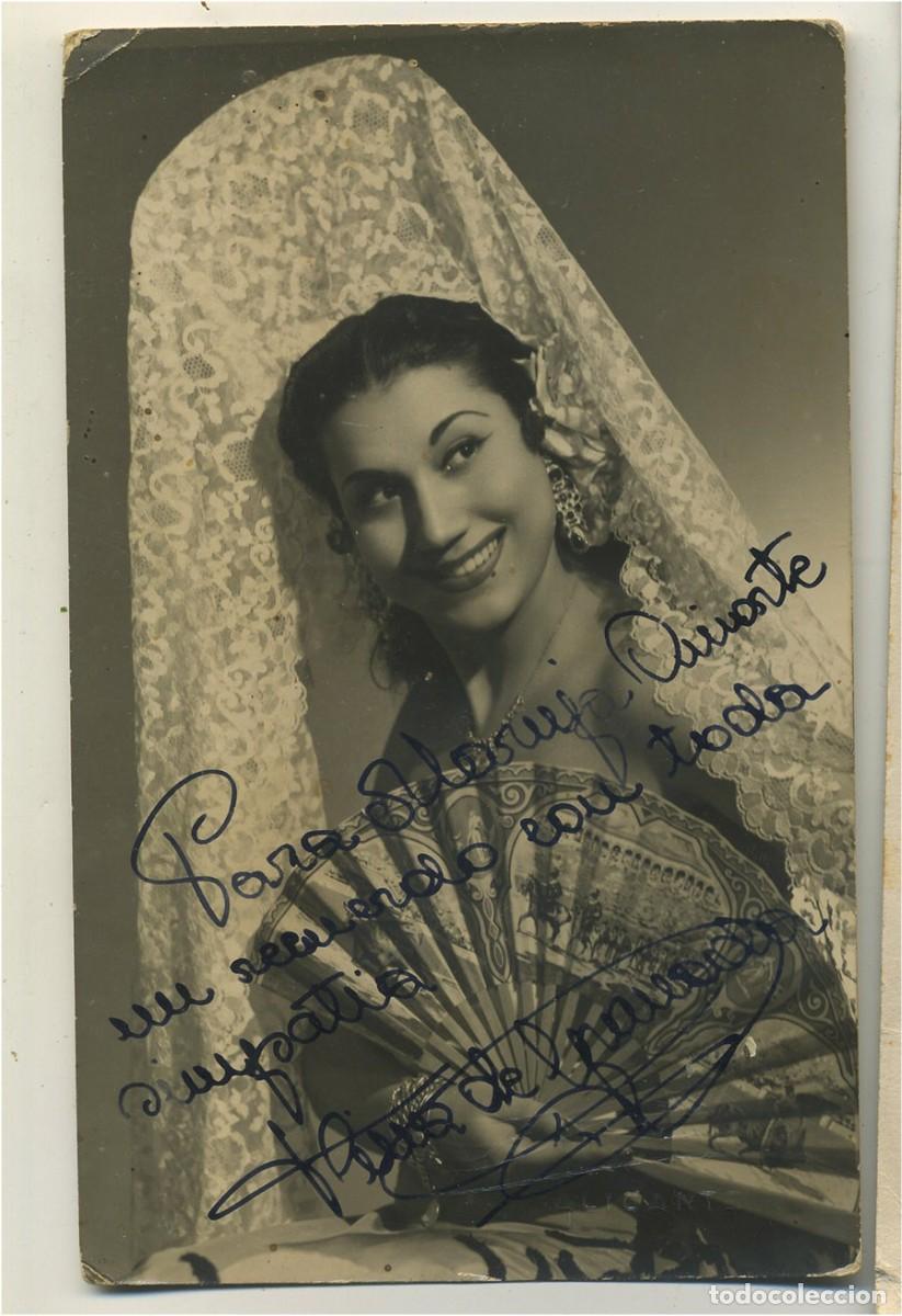 Fotograf&iacute;a antigua: ANTIGUA FOTOGRAFIA ARTISTA CON MANTILLA Y ABANICO DEDICADA A IDENTIFICAR