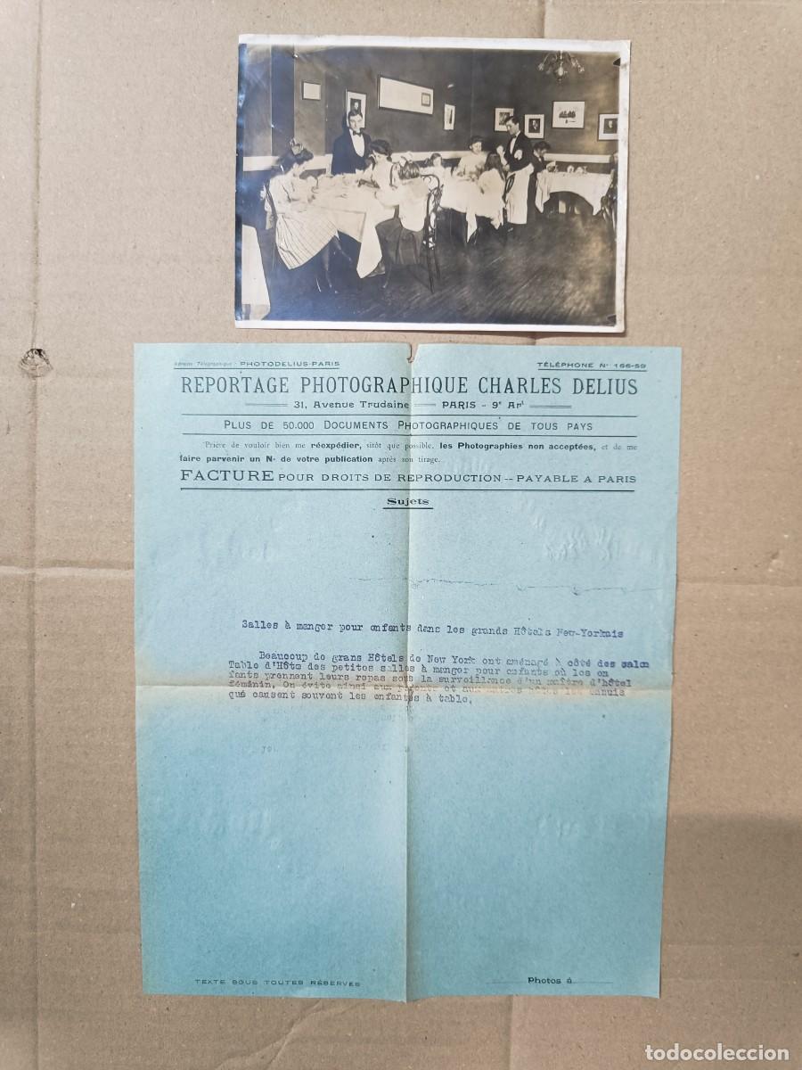 Fotograf&iacute;a antigua: ANTIGUA FOTO DE PRENSA DE CHARLES DELIUS CON SU EXPLICACION, SIGLO XIX, RESTAURANTE NUEVA YORK -S2