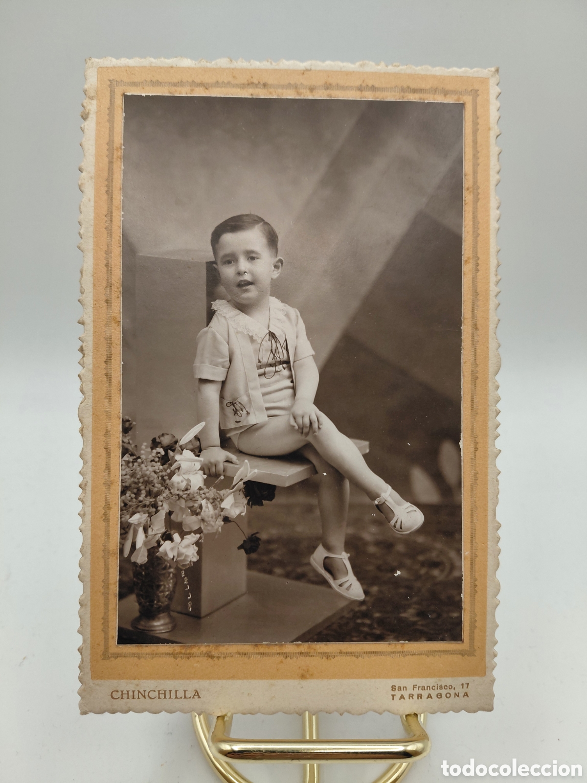 Fotograf&iacute;a antigua: FOTO CHINCHILLA / TARRAGONA / NI&Ntilde;O / MEDIDAS 11 X 16