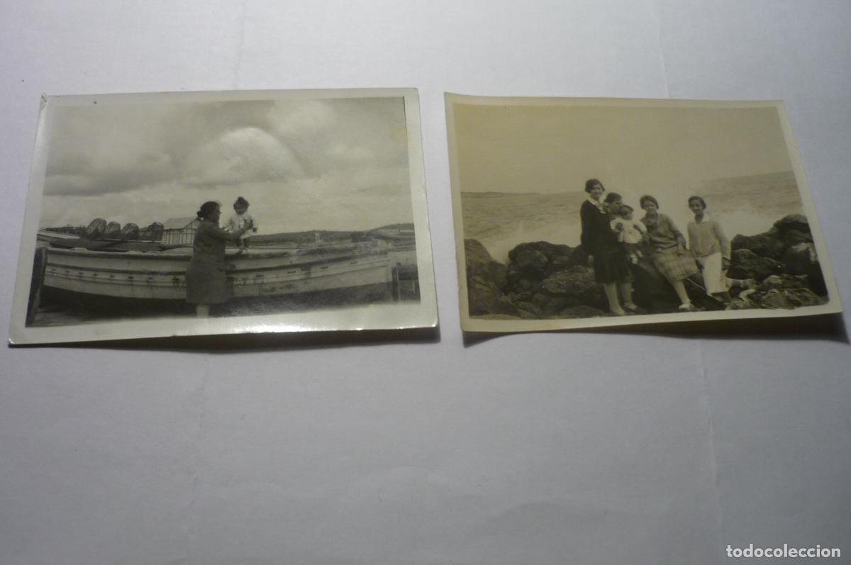 Fotograf&iacute;a antigua: lote fotos familia playa peque&ntilde;as cm