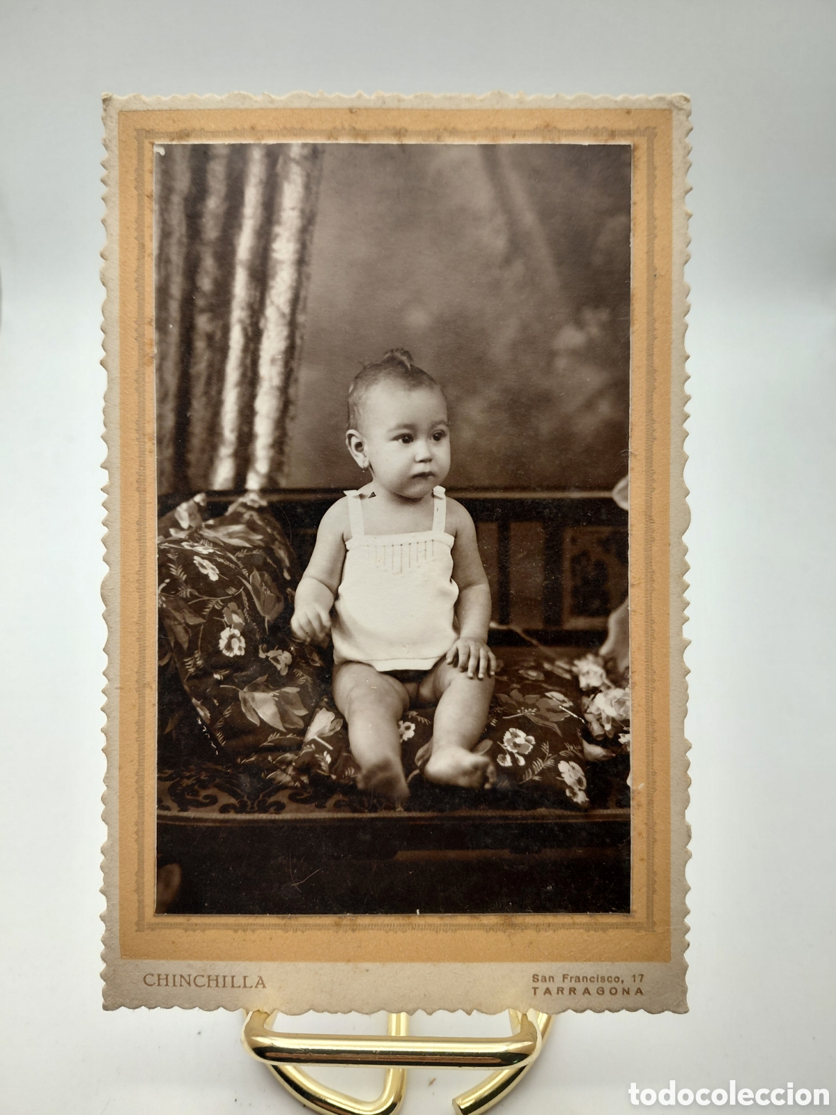 Fotograf&iacute;a antigua: FOTOGRAFO CHINCHILLA , TARRAGONA / MEDIDAS 11 X 16.5 / NI&Ntilde;O