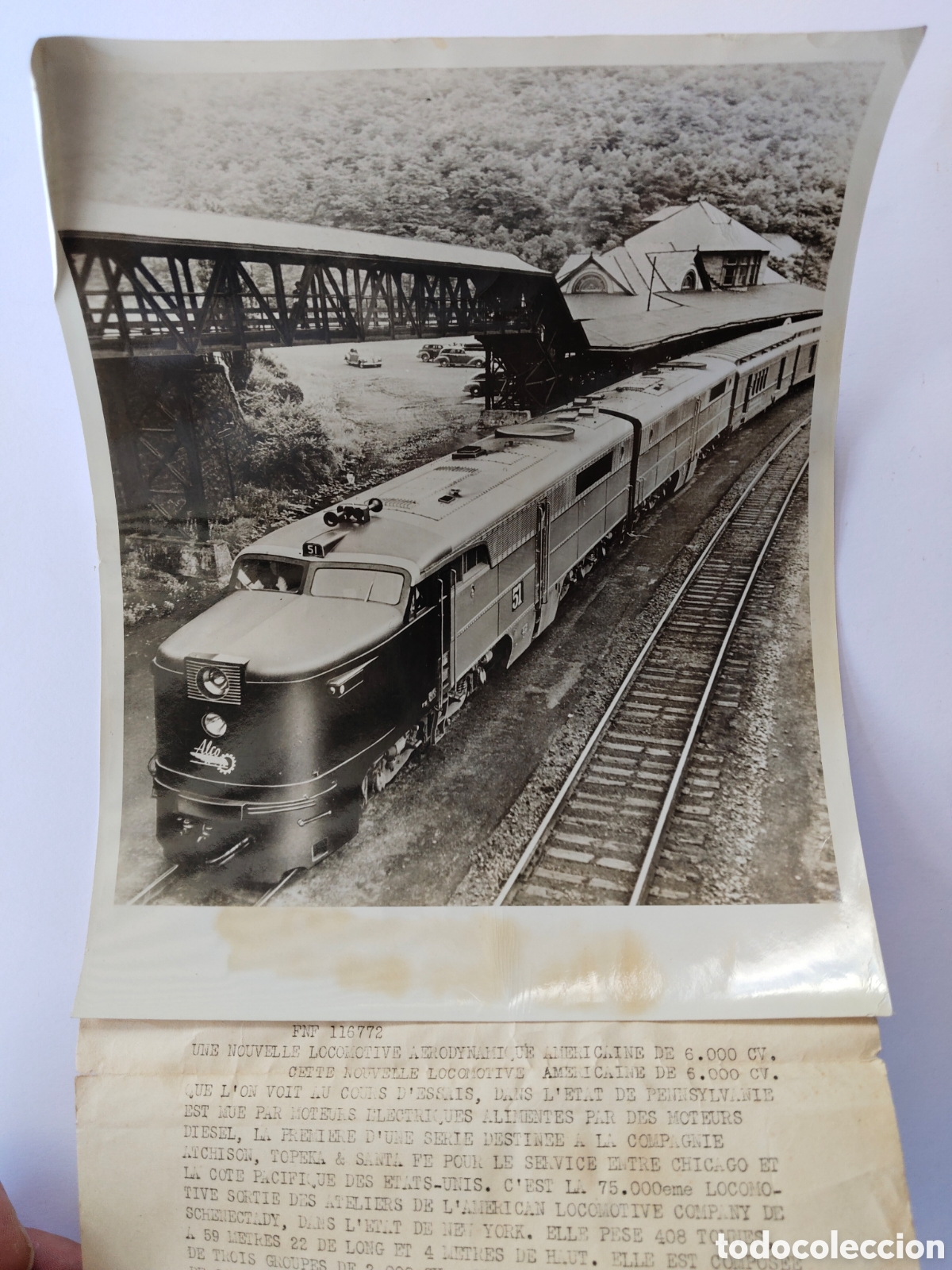 Fotograf&iacute;a antigua: LOCOMOTORA AERODIN&Aacute;MICA AMERICANA DE 6.000 CV - A&Ntilde;O 1946 - American Locomotive Company de Schenectad