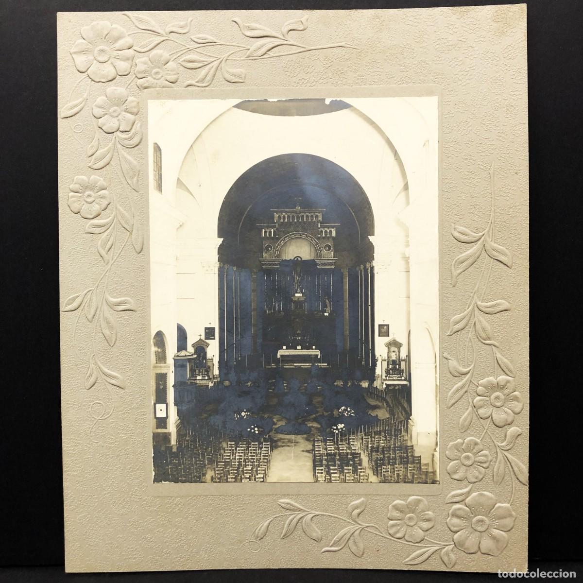 Fotograf&iacute;a antigua: FOTOGRAFIA - INTERIOR DE UNA IGLESIA CON SU RETABLO MAYOR - C. 1900 - MODERNISTA / 5246