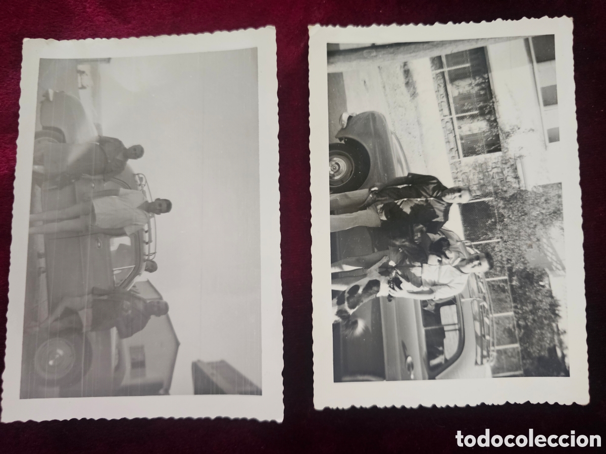 Fotograf&iacute;a antigua: 2 fotograf&iacute;as de Renault Dauphine, y familiares probablemente Alger 1950s 1960s Algeria