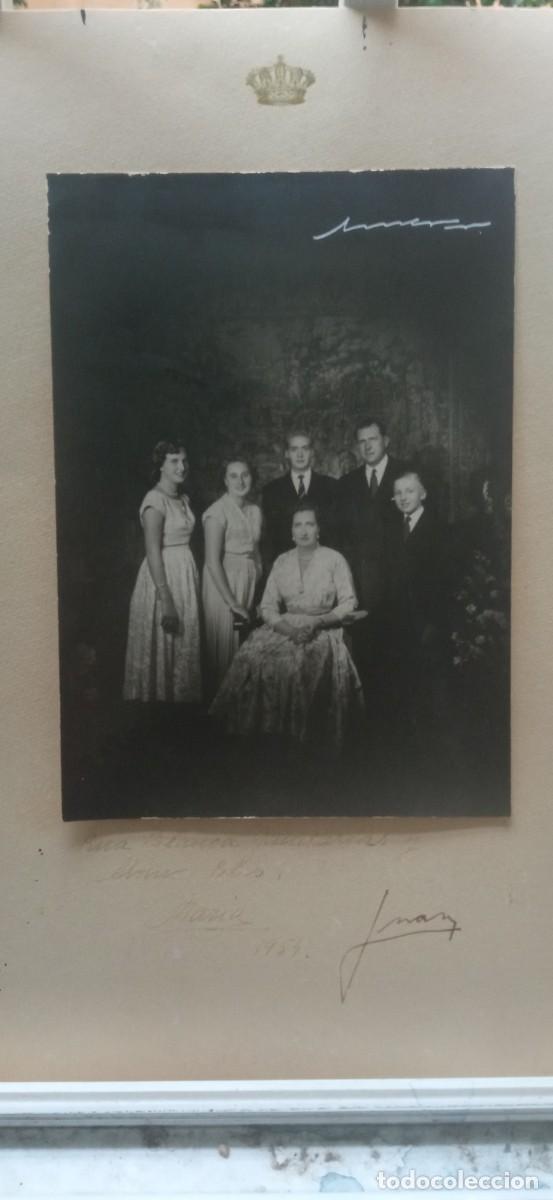Fotograf&iacute;a antigua: Gran Foto Original Firmada Don Juan de Borb&oacute;n y Do&ntilde;a Mar&iacute;a - Familia Completa Infante Alfonso 33x25