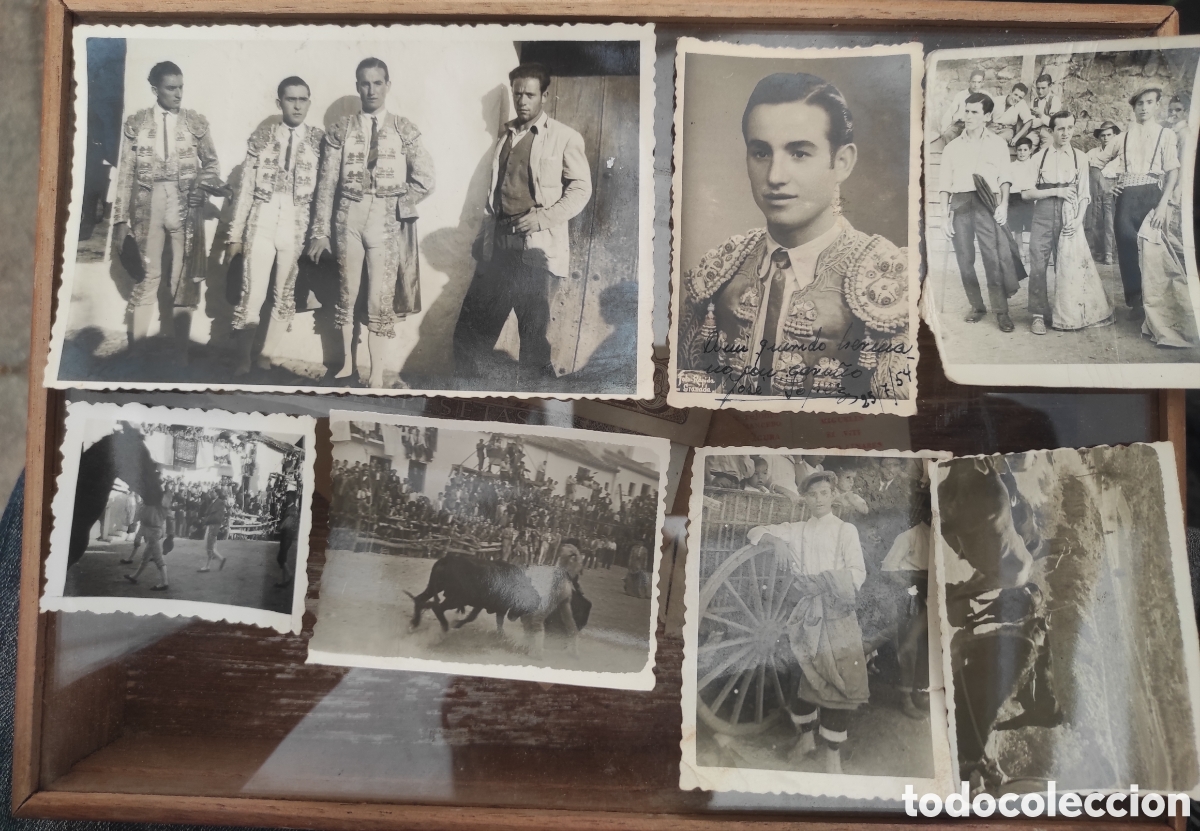 Fotograf&iacute;a antigua: Lote de 7 Fotograf&iacute;as Antiguas del torero Jos&eacute; L&oacute;pez. 1954