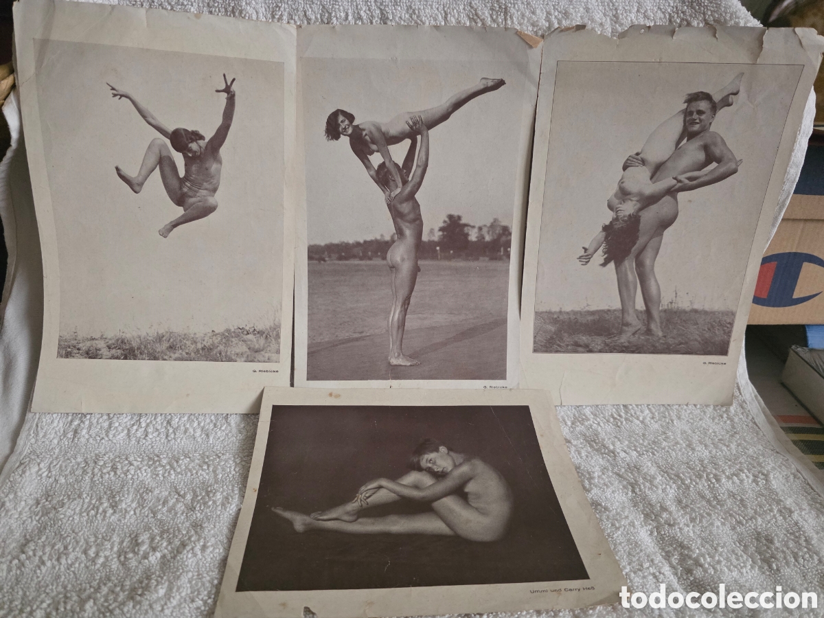 Fotograf&iacute;a antigua: 4 laminas fotograf&iacute;cas de Gerhard Riebicke, un pionero de la fotograf&iacute;a deportiva a&ntilde;os 20/30