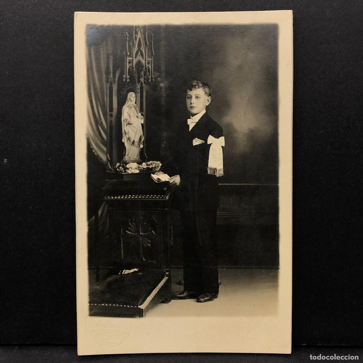 Fotograf&iacute;a antigua: FOTOGRAF&Iacute;A - PRIMERA COMUNI&Oacute;N - F. GAUS&Iacute; - BARCELONA - TARJETA POSTAL - NI&Ntilde;O MODERNISTA / 5299