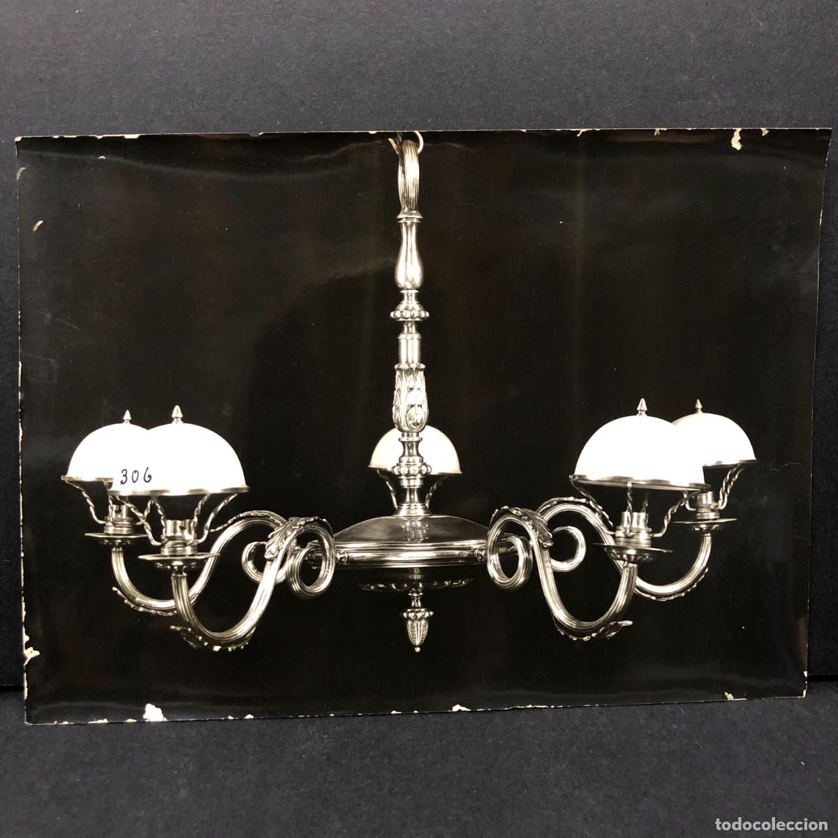 Fotograf&iacute;a antigua: ANTIGUA FOTOGRAFIA - LAMPARA DE ARA&Ntilde;A O DE TECHO COLGANTE - 16,5 X 12 CM / 5466