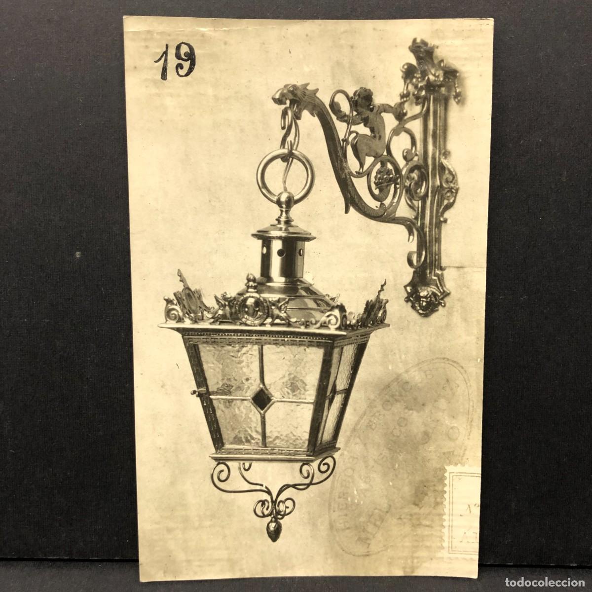Fotograf&iacute;a antigua: ANTIGUA FOTOGRAFIA - FAROL DE PARED - ESTILO ORNAMENTAL CLASICO - 13 X 8 CM / 5468
