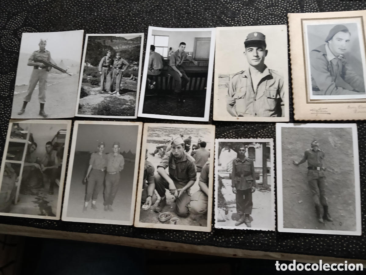 Fotograf&iacute;a antigua: 10 Fotograf&iacute;as de soldados de 1950-60 diferentes procedencias y tama&ntilde;os.