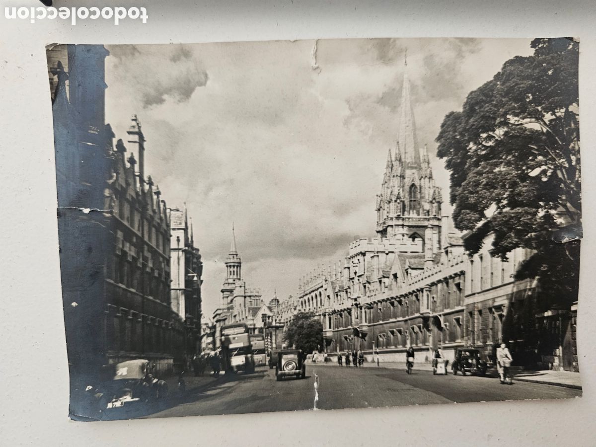 Fotograf&iacute;a antigua: ​Fotograf&iacute;a Antigua de &Eacute;poca: High Street y Universidad de Oxford (Reino Unido) - c. 1930s / 1940s