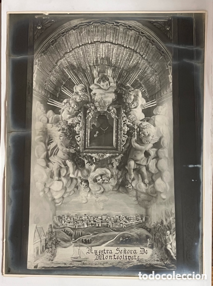Fotograf&iacute;a antigua: NTRA SRA DE MONTEOLIVETE, Valencia. Fotograf&iacute;a art&iacute;stica de gran tama&ntilde;o 21 x 29 (h.1930?)