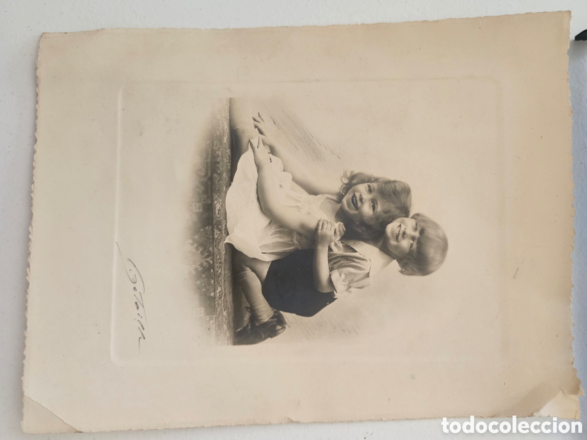 Fotograf&iacute;a antigua: Fotograf&iacute;a Antigua de &Eacute;poca / Retrato Infantil Firmado &rdquo;Detaille&rdquo; (Marseille)