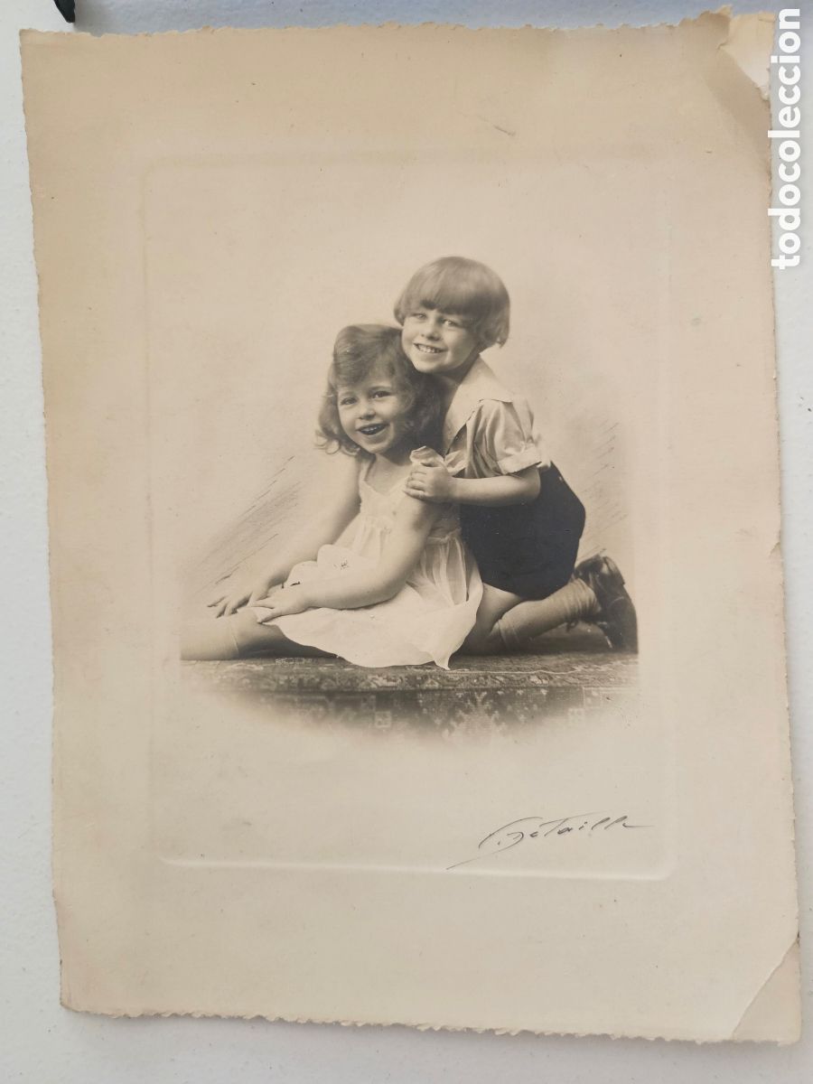 Fotograf&iacute;a antigua: Fotograf&iacute;a Antigua de &Eacute;poca / Retrato Infantil Firmado &rdquo;Detaille&rdquo; (Marseille)