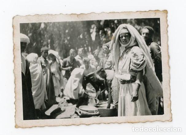 Antique Photography: ROS. CEUTA. ESCENA DE MERCADO. 1939. SELLO AL DORSO