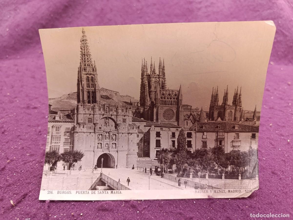 Fotografia antica: Antigua fotograf&iacute;a de Archivo, Catedral de Burgos, fot. Hauser y Menet, Nuevo Mundo, sello al dorso
